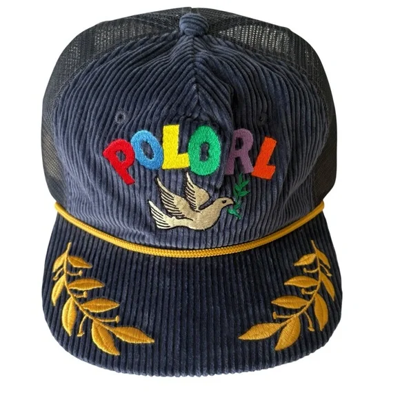 🆕 Polo Ralph Lauren Men’s Dove Peace Love Corduroy Trucker Baseball Cap OS - Picture 2 of 7